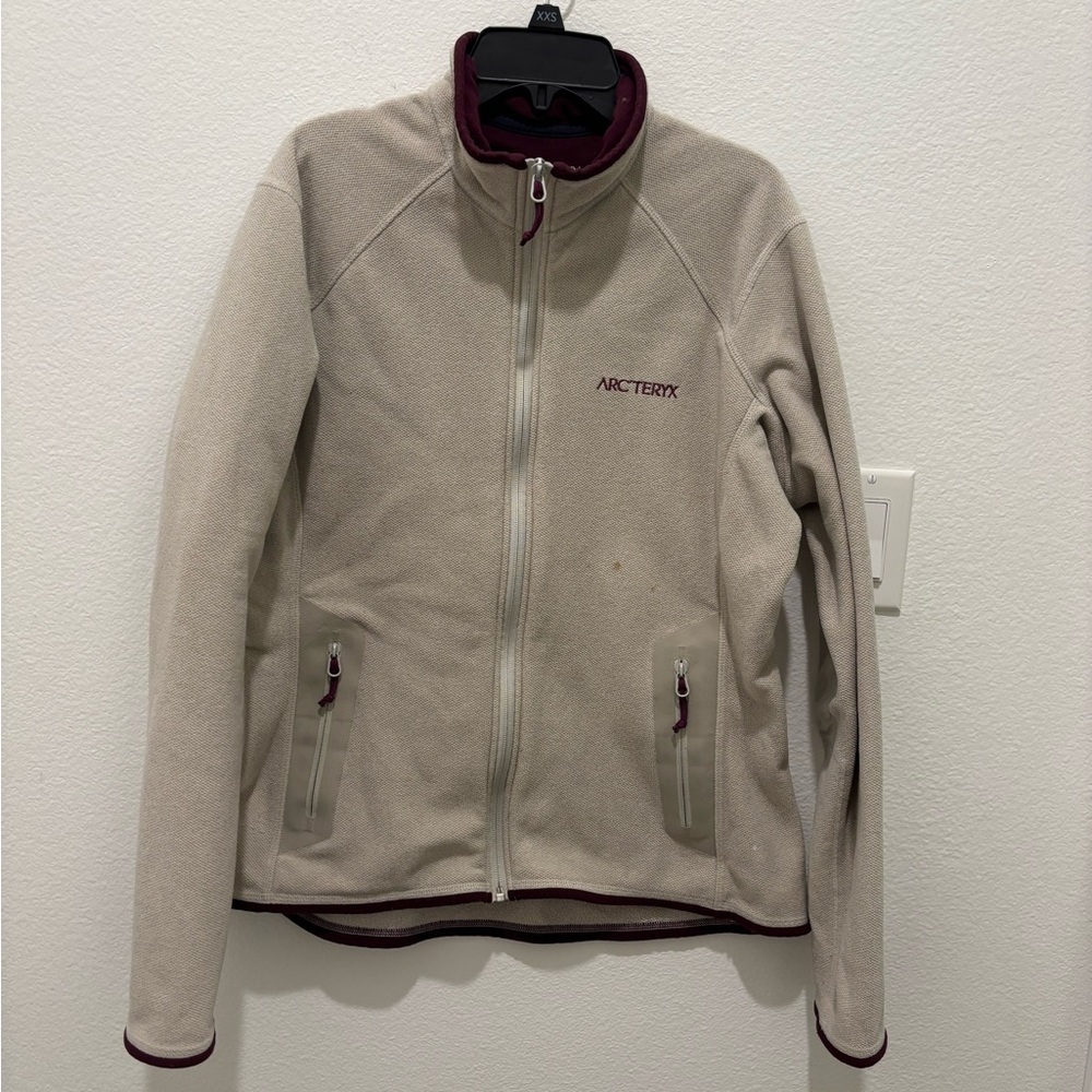 Arc'teryx Women's Tan and Burgundy Ski Jacket Full Zip Size Large